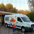 Mobile car wash van servicing Brighton driveway